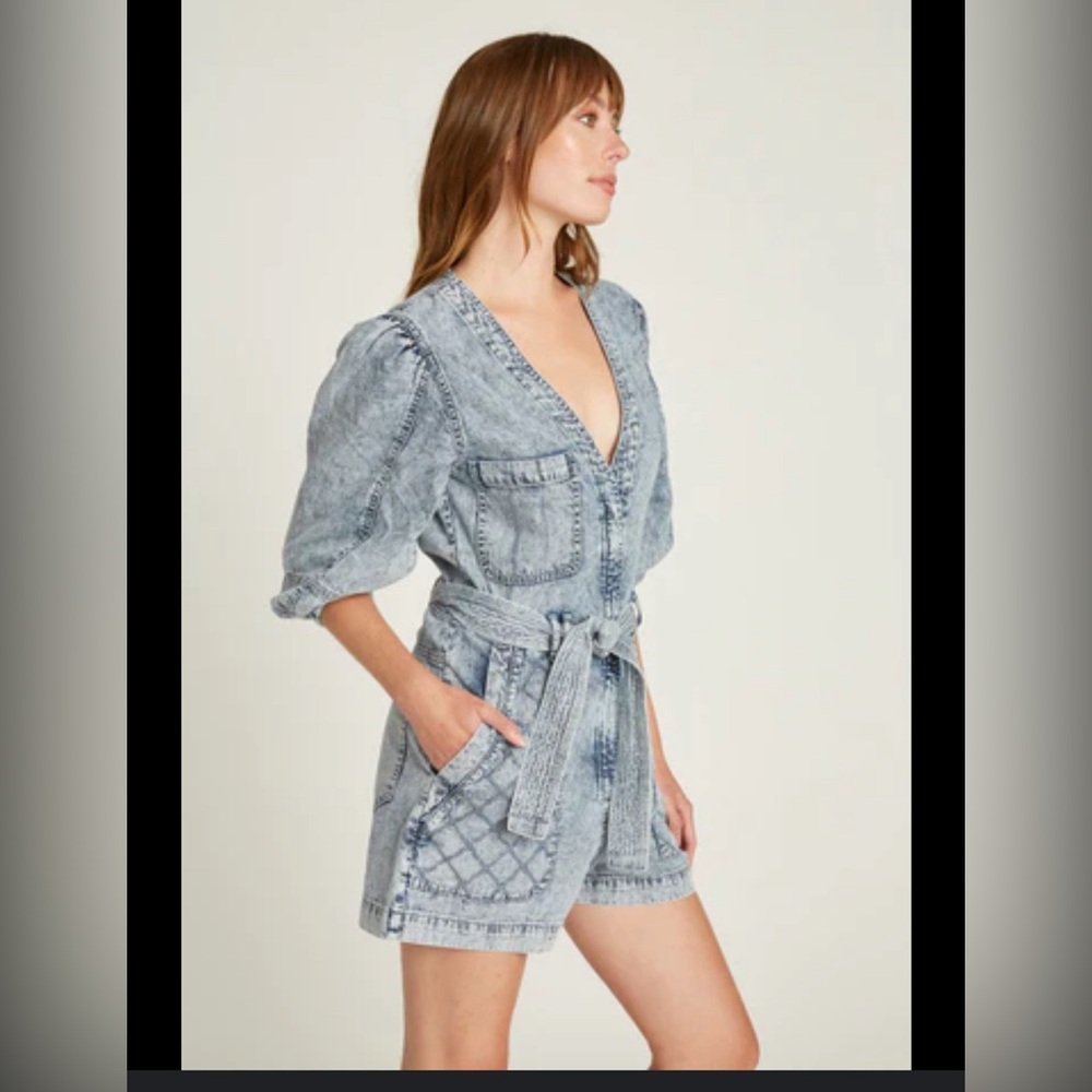 NWT- Driftwood Quilted Romper - Acid Wash